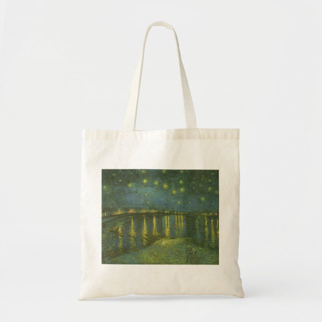 Bolsa Tote Vincent van Gogh - Noite Estrelada sobre o Ródano (Frente)