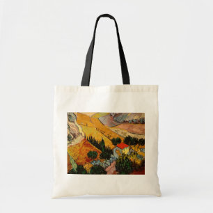 Bolsa Tote Vincent van Gogh - Paisagem, Casa e Plowman