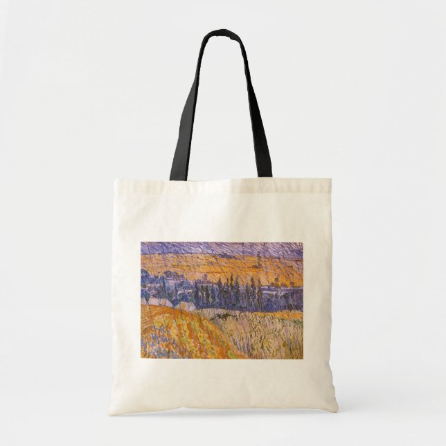 Bolsa Tote Vincent van Gogh - Paisagem em Auvers na Chuva (Frente)