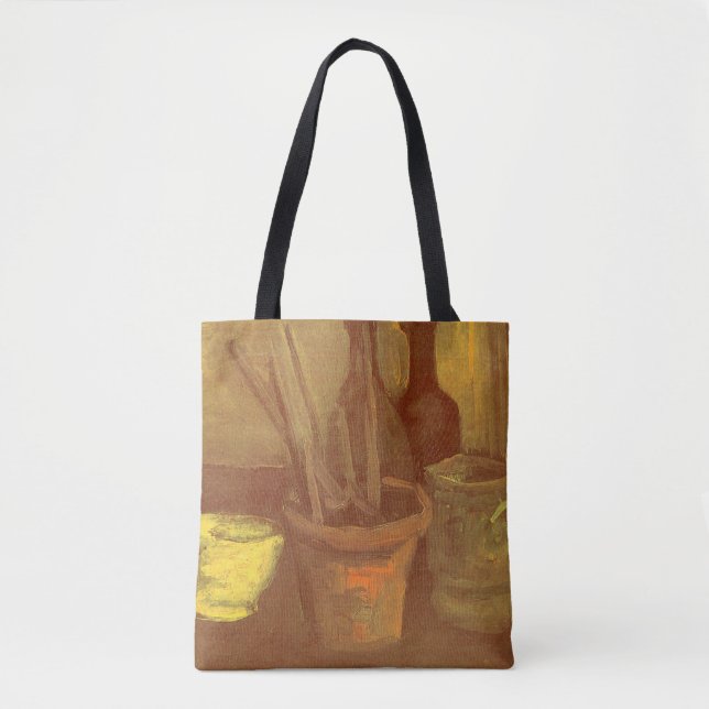 Bolsa Tote Vincent van Gogh - Pincéis da Vida Estática no Pot (Frente)