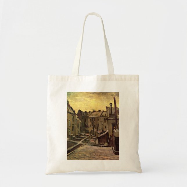 Bolsa Tote Vincent van Gogh, Quintais de Casas Antigas, Antué (Frente)