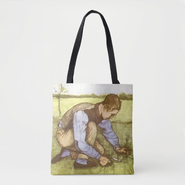 Bolsa Tote Vincent van Gogh - Rapaz Cortando Grama com Doença (Frente)