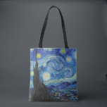 Bolsa Tote Vincent Van Gogh Starry Night Vintage<br><div class="desc">Vincent Van Gogh Starry Night Vintage Bin Art Tote Bag</div>