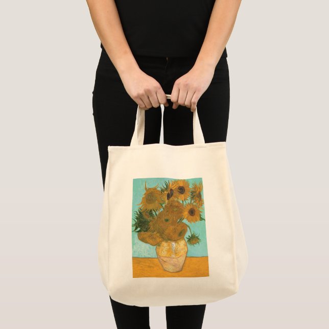 Bolsa Tote Vincent van Gogh - Vaso com Doze Girassóis (Frente (produto))