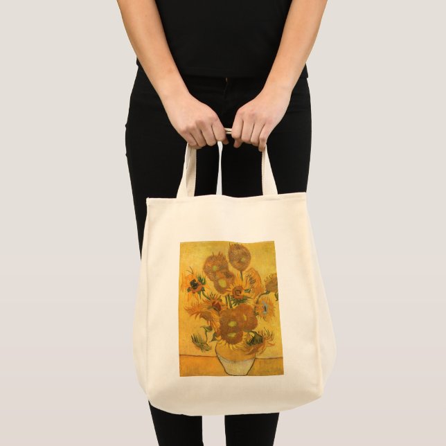 Bolsa Tote Vincent van Gogh - Vaso com Quinze Girassóis (Frente (produto))