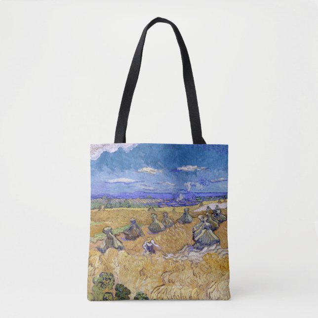 Bolsa Tote Vincent van Gogh - Wheat Stacks with Reapers (Frente)