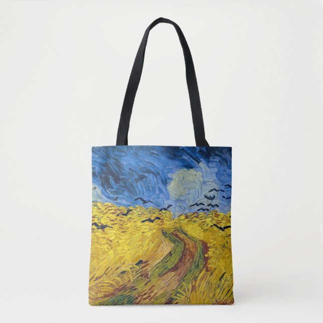Bolsa Tote Vincent van Gogh - Wheatfield com Crows (Frente)