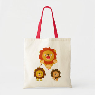 Bolsa Tote "Vindo!" Três Bag de Leões de Cartoon Bonitos