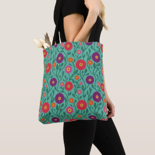 Bolsa Tote Vinha Flor de Meados do Século Guarlanda de Jard