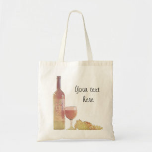 Bolsa Tote Vinho cor-de-rosa feito sob encomenda com uvas