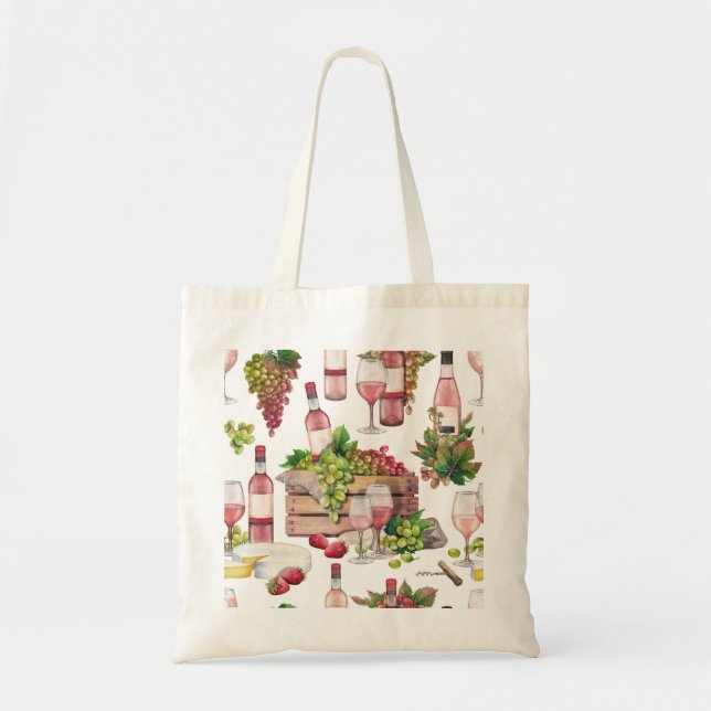 Bolsa Tote Vinho de Aquarela (Frente)