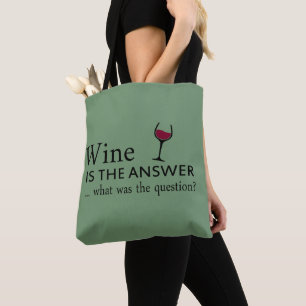 Bolsa Tote Vinho é a resposta, citação engraçada de vinho
