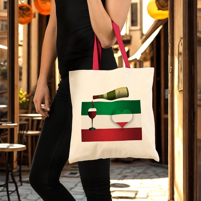 Bolsa Tote Vinho Vermelho E Bandeira Italiana (Criador carregado)