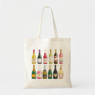 Bolsa Tote Vinhos e garrafas de champanhe