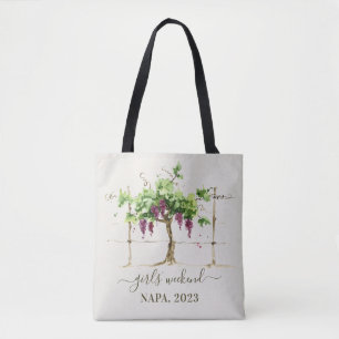 Bolsa Tote Vinícola com Aquarela para Fim de Seman