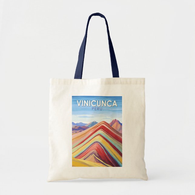 Bolsa Tote Vinicunca Peru Viagem Art Vintage (Frente)
