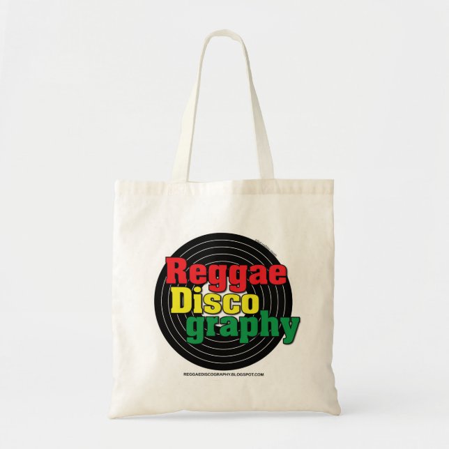 Bolsa Tote Vinil da discografia da reggae (Frente)