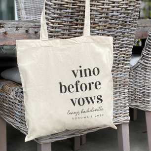 Bolsa Tote Vino Antes da Vows Festa de solteira do País do Vi