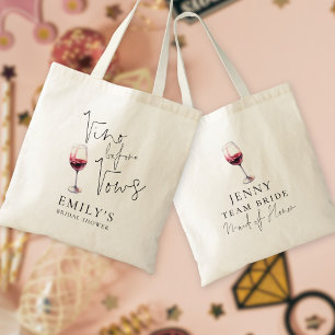 Bolsa Tote Vino Antes do Vows Madrinha de casamento Name Chá