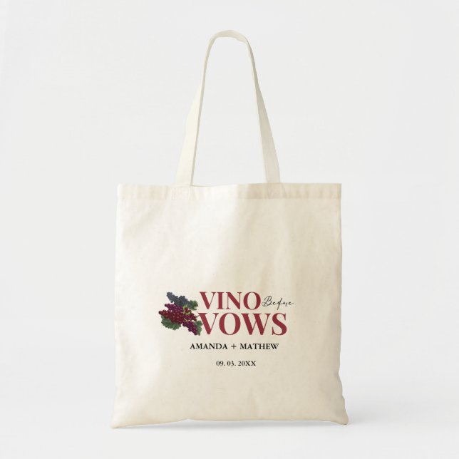 Bolsa Tote Vino antes dos votos Chuveiro de noiva de degustaç (Frente)