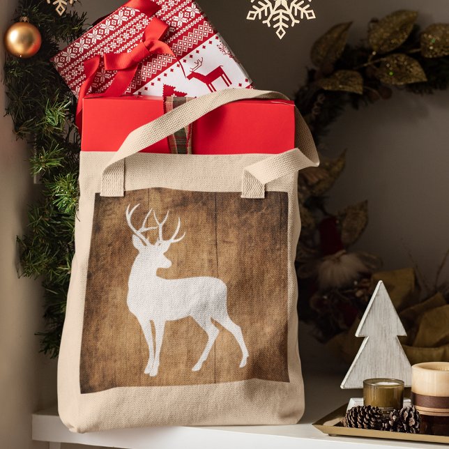 Bolsa Tote Vintaga Beauty Wood & Deer (Criador carregado)