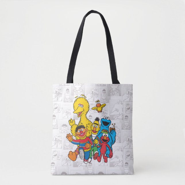 Bolsa Tote Vintage 123 Sesame Street (Frente)