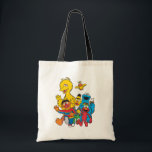 Bolsa Tote Vintage 123 Sesame Street<br><div class="desc">Esta imagem de vintage divertida apresenta todos os seus favoritos Sesame Pals; Bert & Ernie,  Elmo,  Big Bird & Elmo. Este item é recomendado para os anos 13 . © 2014 Sesame Workshop. www.sesamestreet.org</div>