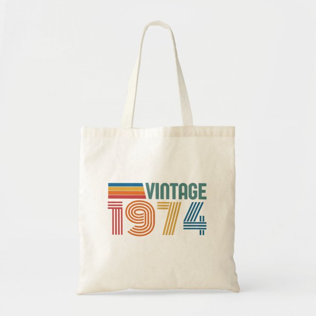 Bolsa Tote Vintage 1974 50th Birthday (Frente)