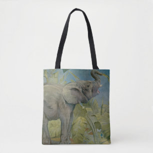 Bolsa Tote Vintage African Elephant in the Jungle, EJ Detmold