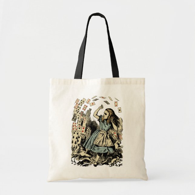 Bolsa Tote Vintage Alice Flying Cards Dark (Frente)