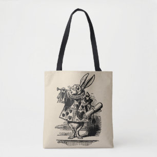 Bolsa Tote Vintage Alice no País das Maravilhas Coelho Branco