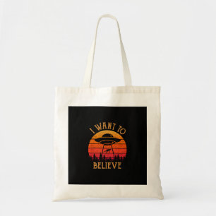Bolsa Tote Vintage Alienígena UFO Hunter I want To Acredite N