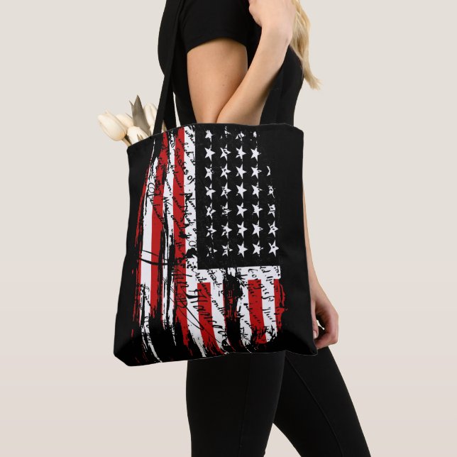 Bolsa Tote Vintage American Flag (Close Up)
