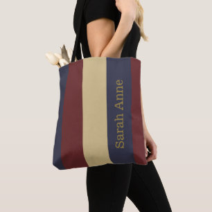 Bolsa Tote Vintage Americana Vermelho Branco Azul Personaliza