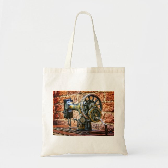 Bolsa Tote Vintage Antique Sewing Machine (Frente)