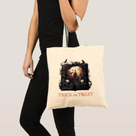 Bolsa Tote Vintage Antique Trick ou Tratar Spookhouse