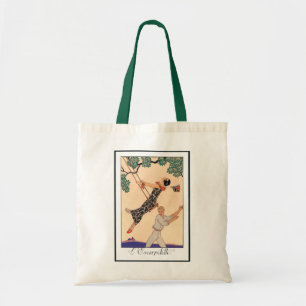 Bolsa Tote Vintage Art Deco Love, O Swing de George Barbier