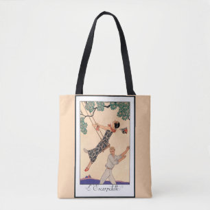 Bolsa Tote Vintage Art Deco Love, O Swing de George Barbier