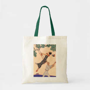 Bolsa Tote Vintage Art Deco Love, O Swing de George Barbier