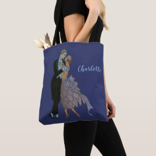 Bolsa Tote Vintage Art Deco Newlyweds, Love Wedding Dance