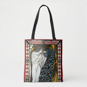 Bolsa Tote Vintage Art Nouveau Este Beijo, Mulher com Pavão