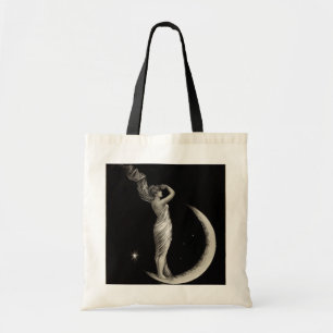 Bolsa Tote Vintage Art Nouveau Moon Girl