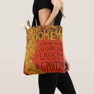 Bolsa Tote Vintage Art Nouveau Music, La Boheme Opera, 1896