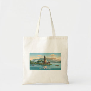 Bolsa Tote Vintage Bali Ulun Danu Beratan Templo do Lago Viag