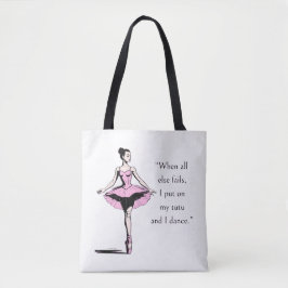 Bolsa Tote Vintage Ballerina & Tutu Cotação Branca