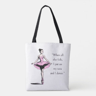 Bolsa Tote Vintage Ballerina & Tutu Cotação Branca