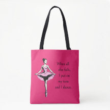 Vintage Ballerina & Tutu Quote Magenta