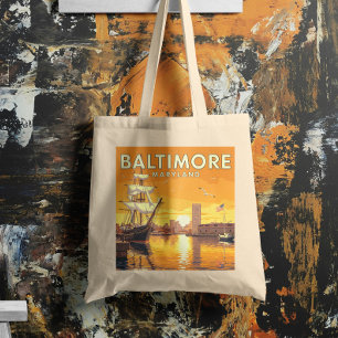 Bolsa Tote Vintage Baltimore Maryland