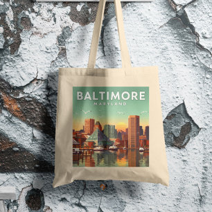 Bolsa Tote Vintage Baltimore Maryland