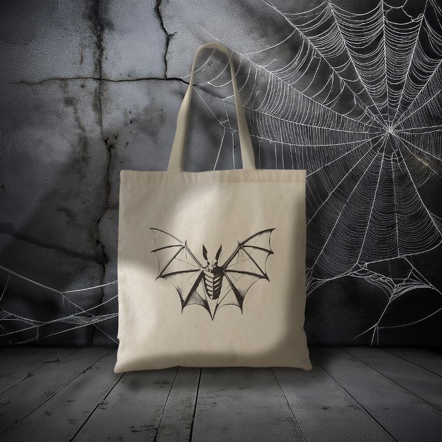 Bolsa Tote Vintage Bat Halloween (Criador carregado)